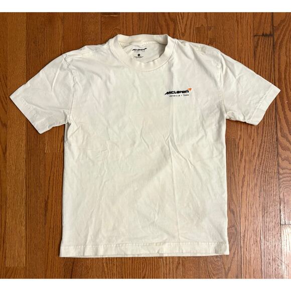 McLaren Formula 1 Men's Size Small T-Shirt- Short Sleeve- White Graphic- EUC - Picture 1 of 6